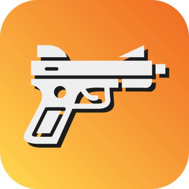 Kişisel ve Ticari Kullanım İçin Tabanca Vektörü Glyph Gradyan Arkaplan Simgesi