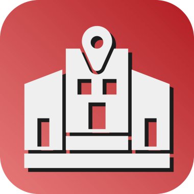 Kişisel ve Ticari Kullanım İçin Adres Vektörü Glyph Gradyan Arkaplan Simgesi