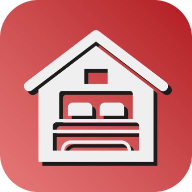 Kişisel ve Ticari Kullanım İçin Konaklama Vektörü Glyph Gradyan Arkaplan Simgesi