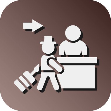 Kişisel ve Ticari Kullanım için Varış Vektörü Glyph Gradyan Arkaplan Simgesi