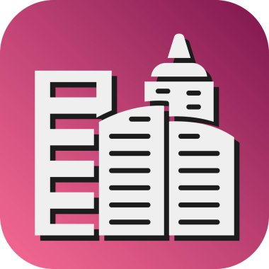 Kişisel ve ticari kullanım için Şehir Vektörü Glyph Gradyan Arkaplan Simgesi