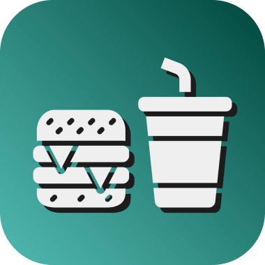 Kişisel ve ticari kullanım için Fast Food Vector Glyph Gradyan Arkaplan Simgesi