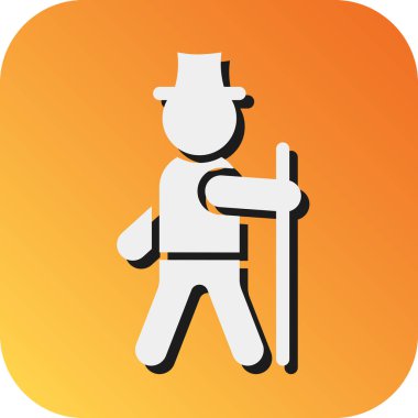 Kişisel ve ticari kullanım için Yürüyen Tur Vektörü Glyph Gradyan Arkaplan Simgesi