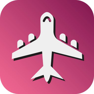 Kişisel ve ticari kullanım için Uçak Vektörü Glyph Gradyan Arkaplan Simgesi