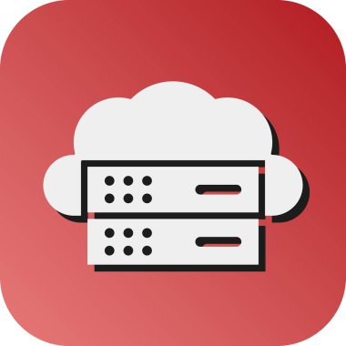 Kişisel ve ticari kullanım için Bulut Sunucusu Vektör Gradyan Arkaplan Simgesi