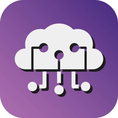 Kişisel ve ticari kullanım için Bulut Zeka Vektörü Glyph Gradyan Arkaplan Simgesi