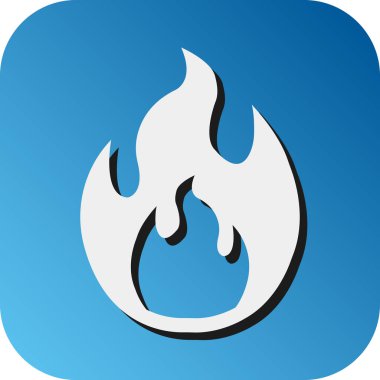 Kişisel ve ticari kullanım için Ateş Vektörü Kabartma Gradyan Arkaplan Simgesi