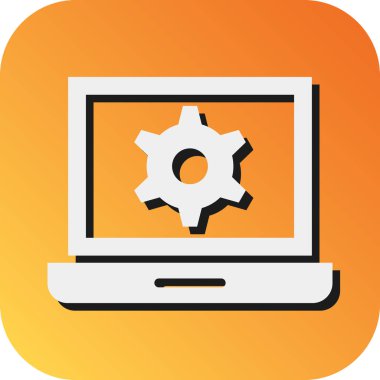 Kişisel ve ticari kullanım için Vektör Glyph Gradyan Arkaplan Simgesi Testi