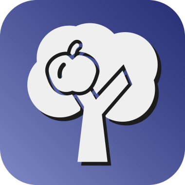 Kişisel ve ticari kullanım için Apple Tree Vektörü Gradyan Arkaplan Simgesi