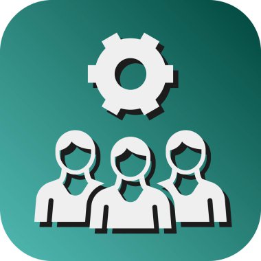 Kişisel ve Ticari Kullanım İçin Takım Çalışması Vektörü Glyph Gradyan Arkaplan Simgesi