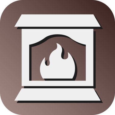 Kişisel ve ticari kullanım için şömine Vektörü Glyph Gradyan Arkaplan Simgesi