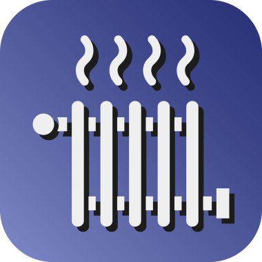 Kişisel ve Ticari Kullanım İçin Isı Radyatör Vektörü Gradyan Arkaplan Simgesi