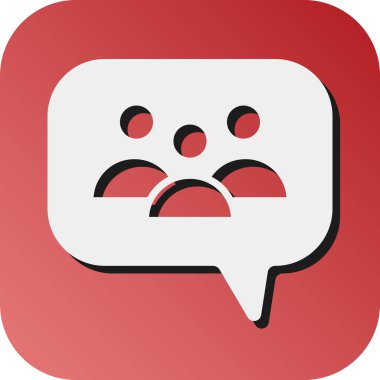 Kişisel ve Ticari Kullanım için Grup Sohbeti Vektörü Glyph Gradyan Arkaplan Simgesi