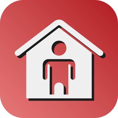 Kişisel ve ticari kullanım için Ev Vektörü Glyph Gradyan Arkaplan Simgesinde Kalın