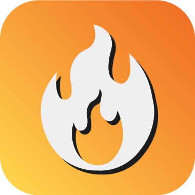 Kişisel ve ticari kullanım için Ateş Vektörü Kabartma Gradyan Arkaplan Simgesi