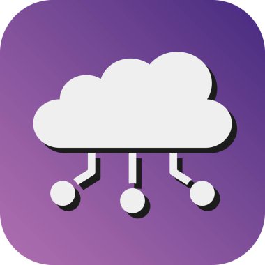 Kişisel ve ticari kullanım için Bulut Veri Vektörü Kabartma Gradyan Arkaplan Simgesi