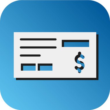 Kişisel ve ticari kullanım için Çek Vektörü Glyph Gradyan Arkaplan Simgesi