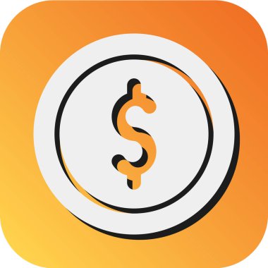 Kişisel ve ticari kullanım için Madeni Para Vektörü Glyph Gradyan Arkaplan Simgesi