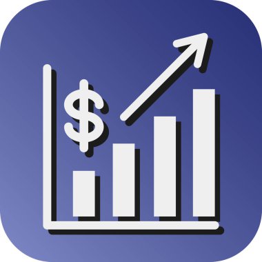 Kişisel ve Ticari Kullanım İçin Gelir Vektörü Glyph Gradyan Arkaplan Simgesi