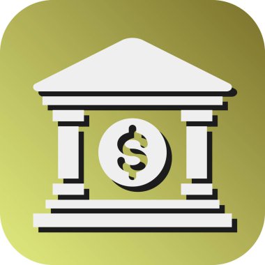 Kişisel ve Ticari Kullanım için Banka Vektörü Glyph Gradyan Arkaplan Simgesi