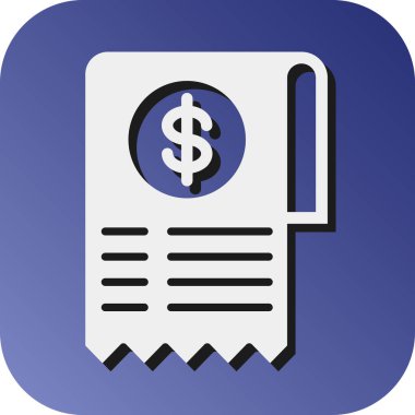 Kişisel ve Ticari Kullanım İçin Bill Vector Glyph Gradyan Arkaplan Simgesi