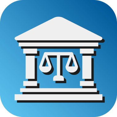 Kişisel ve Ticari Kullanım İçin Mahkeme Vektörü Glyph Gradyan Arkaplan Simgesi