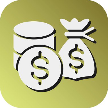 Kişisel ve Ticari Kullanım İçin Bütçe Vektörü Glyph Gradyan Arkaplan Simgesi