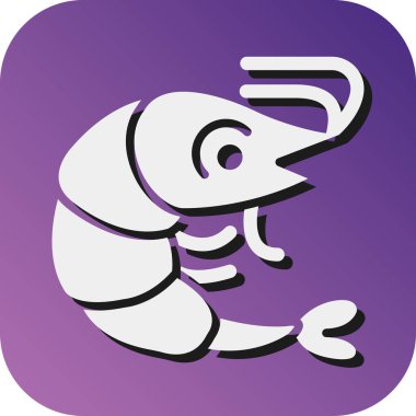 Kişisel ve Ticari Kullanım İçin Karides Vektörü Glyph Gradyan Arkaplan Simgesi