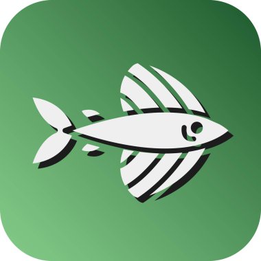 Kişisel ve ticari kullanım için Uçan Balık Vektörü Glyph Gradyan Arkaplan Simgesi