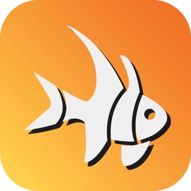 Banggai Cardinalfish Vektör Gradyan Arkaplan Simgesi Kişisel ve Ticari Kullanım İçin
