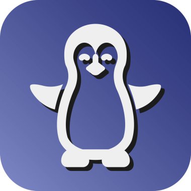 Kişisel ve Ticari Kullanım İçin Penguen Vektörü Gradyan Arkaplan Simgesi