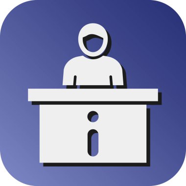 Kişisel ve Ticari Kullanım için Bilgi Masası Vektörü Glyph Gradyan Arkaplan Simgesi