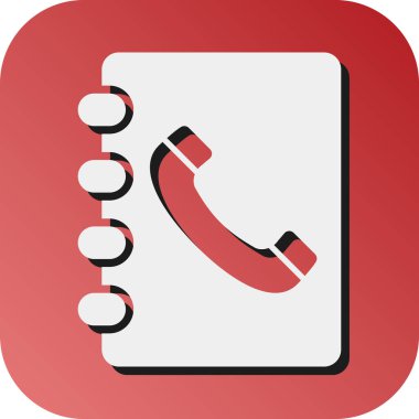 Kişisel ve Ticari Kullanım İçin Telefon Defteri Vektörü Glyph Gradyan Arkaplan Simgesi