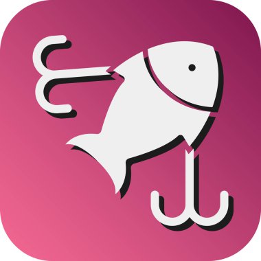 Balıkçılık Yemi Vektör Gradyan Arkaplan Simgesi Kişisel ve Ticari Kullanım İçin