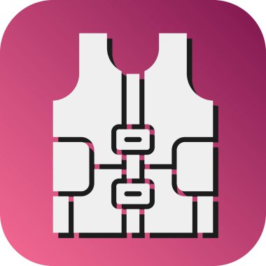 Kişisel ve Ticari Kullanım İçin Yaşam Ceketi Vektörü Glyph Gradyan Arkaplan Simgesi