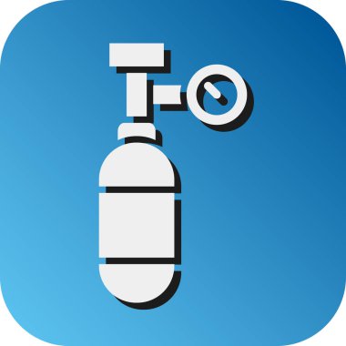 Kişisel ve Ticari Kullanım İçin Oksijen Tankı Vektörü Gradyan Arkaplan Simgesi