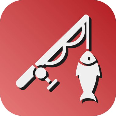 Kişisel ve Ticari Kullanım İçin Balıkçılık Vektörü Glyph Gradyan Arkaplan Simgesi