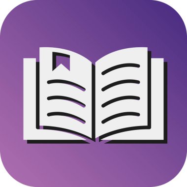 Kişisel ve ticari kullanım için Kitap Vektörü Glyph Gradyan Arkaplan Simgesi