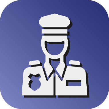Kişisel ve Ticari Kullanım İçin Polis Memuru Vektör Glyph Gradyan Arkaplan Simgesi