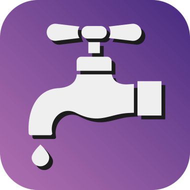 Kişisel ve Ticari Kullanım İçin Musluk Vektörü Glyph Gradyan Arkaplan Simgesi