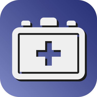 Kişisel ve Ticari Kullanım İçin İlk Yardım Çantası Vektör Gradyan Arkaplan Simgesi