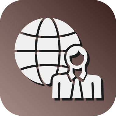 Kişisel ve Ticari Kullanım İçin Yabancı Vektör Glyph Gradyan Arkaplan Simgesi