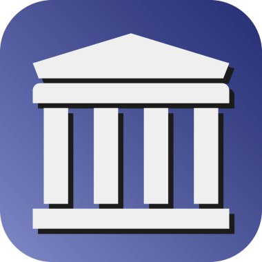 Kişisel ve Ticari Kullanım için Parthenon Vektörü Glyph Gradyan Arkaplan Simgesi