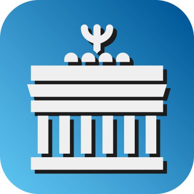 Brandenburg Kapısı Vektörü Glyph Gradyan Kişisel ve Ticari Kullanım Simgesi