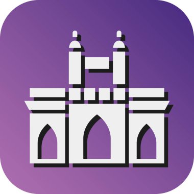 Mumbai Vektörü Glyph Gradyan Kişisel ve Ticari Kullanım Simgesi
