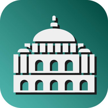 Kişisel ve Ticari Kullanım İçin Palais Garnier Vektör Glyph Gradyan Arkaplan Simgesi