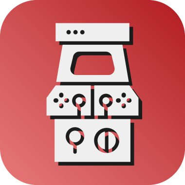 Kişisel ve ticari kullanım için Arcade Machine Vector Glyph Gradyan Arkaplan Simgesi