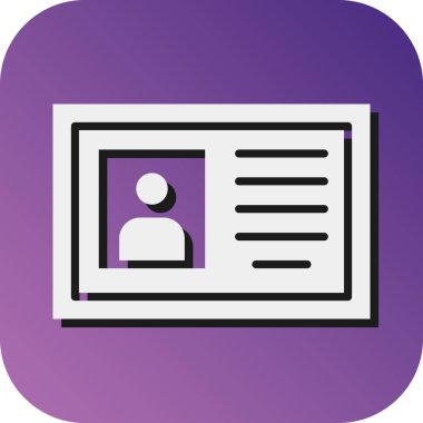 Kişisel ve Ticari Kullanım İçin Üye Kart Vektörü Glyph Gradyan Arkaplan Simgesi