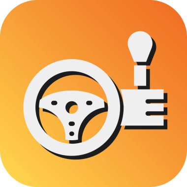 Kişisel ve ticari kullanım için Direksiyon Vektörü Glyph Gradyan Arkaplan Simgesi