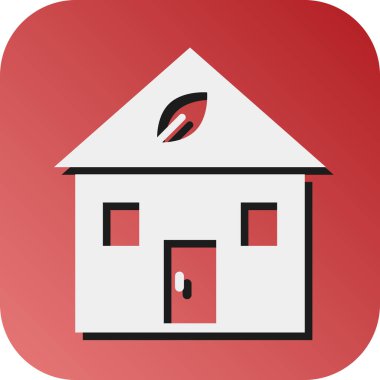 Kişisel ve ticari kullanım için Yeşil Ev Vektörü Glyph Gradyan Arkaplan Simgesi